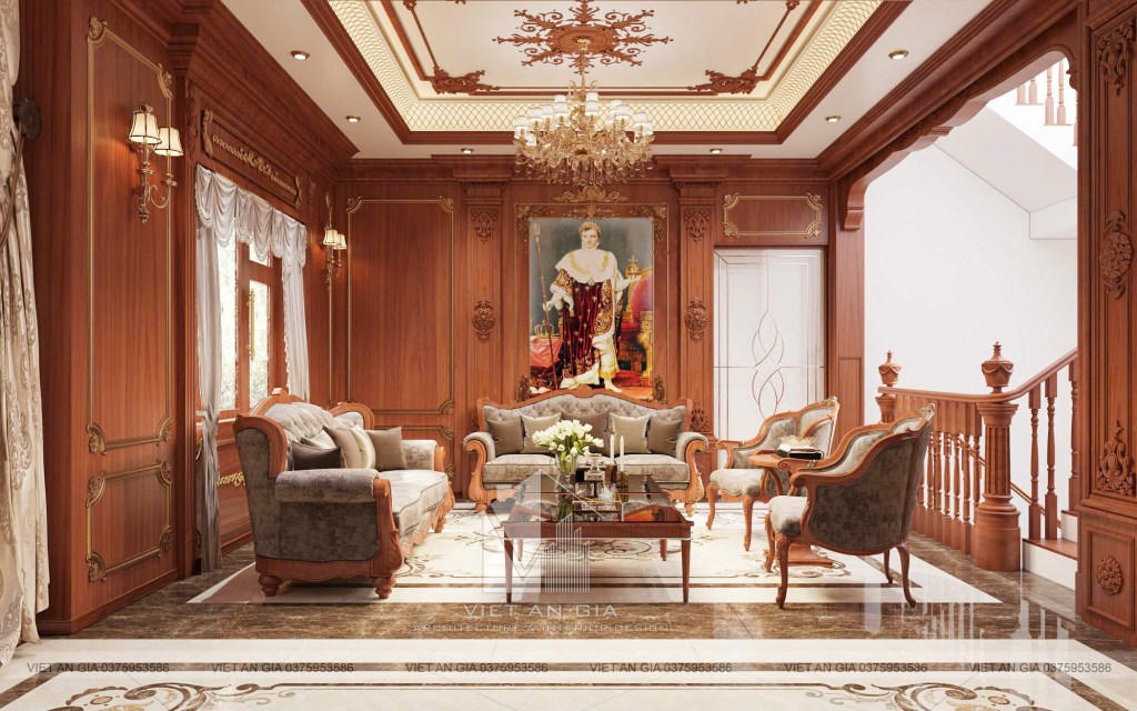 Thiết Kế Nội Thất Tân Cổ Điển – Phòng Khách Sang Trọng và Lịch&nbsp;Lãm